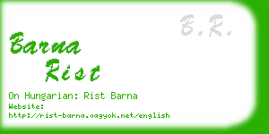 barna rist business card